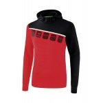 Erima Kapuzenpullover Hoodie 5C rot/schwarz Kinder