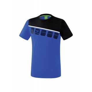 Erima Tshirt 5C blau/schwarz/weiss Jungen
