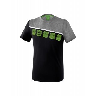Erima Sport-Tshirt 5C (100% Polyester) schwarz/grau/weiss Herren