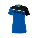 Erima Sport-Shirt 5C (100% Polyester) royalblau/schwarz Damen