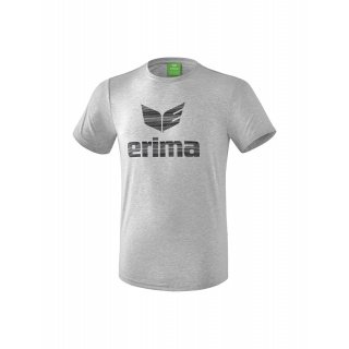 Erima Tshirt Essential - Baumwollmix - hellgrau/schwarz Herren