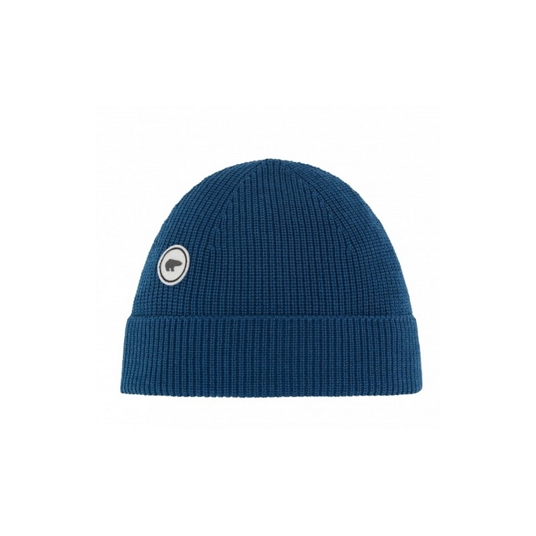 Eisbär Mütze (Beanie) Mino - Merinowolle - dunkelblau