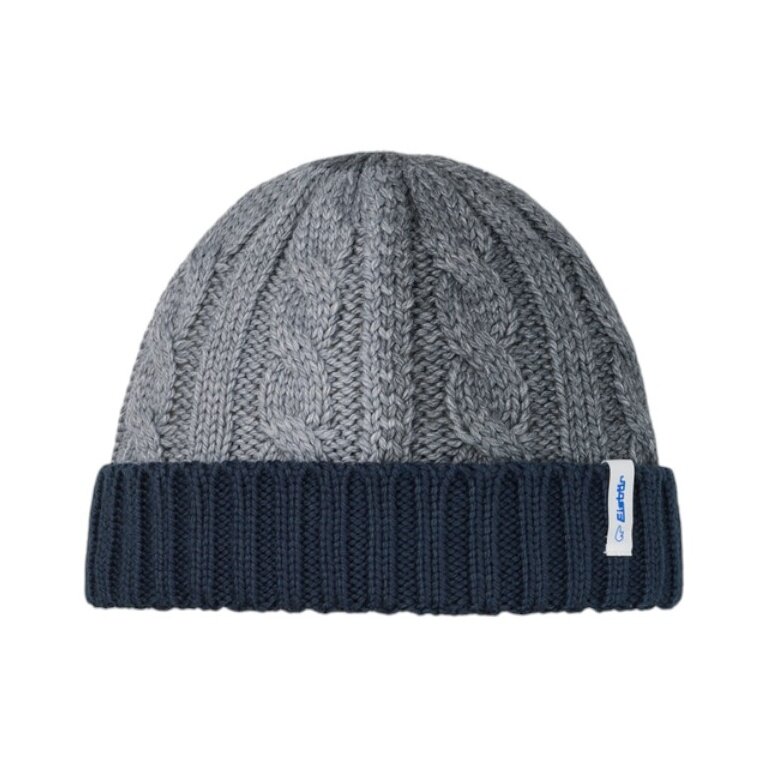 Eisbär Mütze (Beanie) Alba - Merinomix - grau/navyblau - 1 Stück