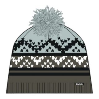 Eisbär Mütze (Pompon) Kathrin Damen - Merinomix - grün/blau/schwarz - 1 Stück