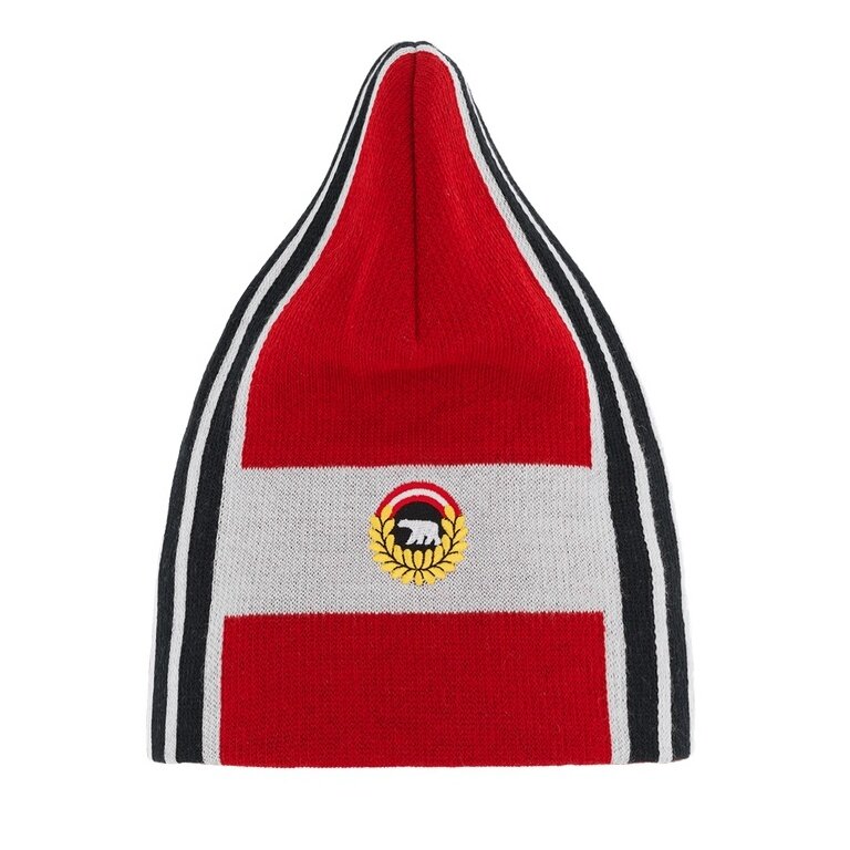 Eisbär Wintermütze (Beanie) Quan Oversize Fit - rot/weiss/schwarz - 1 Stück