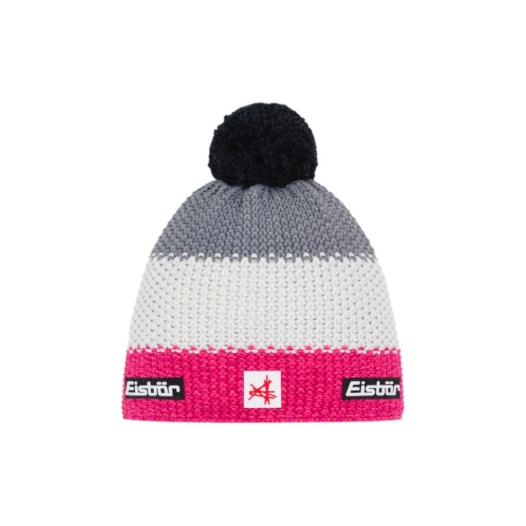Eisbär Wintermütze (Pompon) Star SA Kinder - pink/weiss/grau - 1 Stück