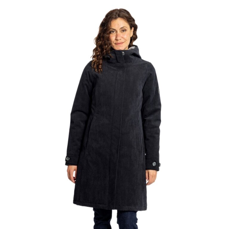 Elkline Wintermantel Glasgow Cord (winddicht, wasserdicht, warm) schwarz Damen