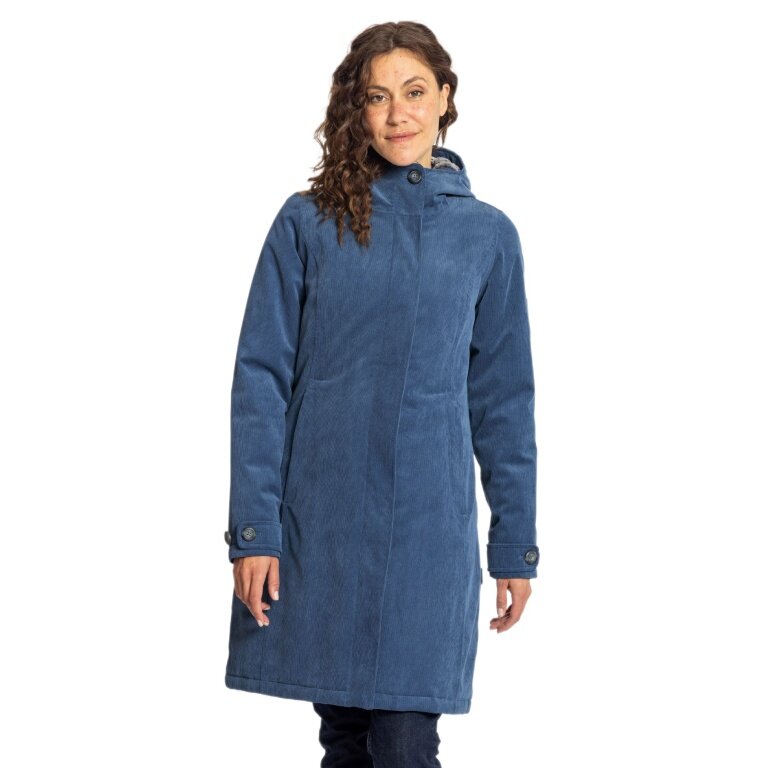 Elkline Wintermantel Glasgow Cord (winddicht, wasserdicht, warm) blau Damen
