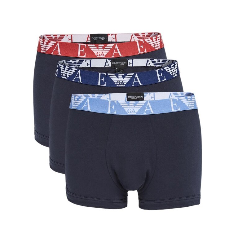 Emporio Armani Unterwäsche Boxershorts Trunk Stretch Cotton marineblau Herren - 3 Stück
