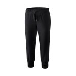 Erima Traininghose 3/4 Pant (100% Polyester, seitliche Reißverschlusstaschen) schwarz Damen