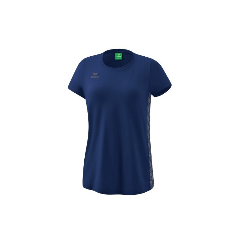 Erima Freizeit-Shirt Essential Team - weicher Baumwollmix, klassischer Schnitt - navyblau/grau Damen