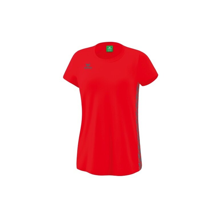 Erima Freizeit-Shirt Essential Team - weicher Baumwollmix, klassischer Schnitt - rot/grau Damen