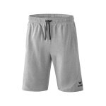 Erima Freizeithose Essential Sweatshorts kurz - weicher Baumwollmix, leichter Stretch - hellgrau/schwarz Herren
