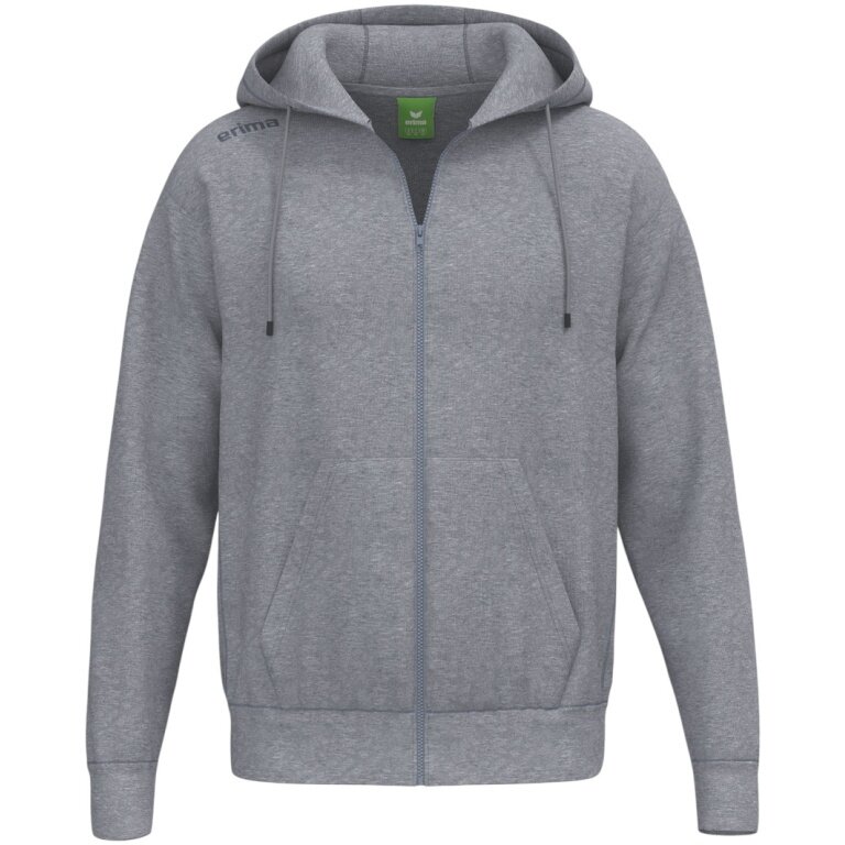 Erima Kapuzenpullover TS Hoodie Full Zip (Mischgewebe) hellgrau Herren