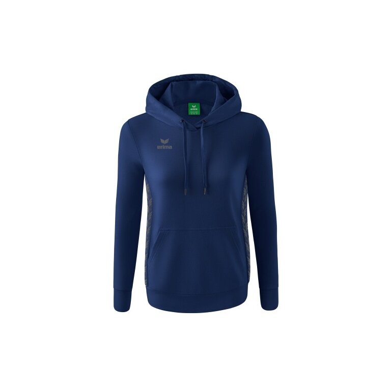 Erima Kapuzenpullover Essential Team (weiche Baumwolle, Rippbündchen) navyblau/grau Damen