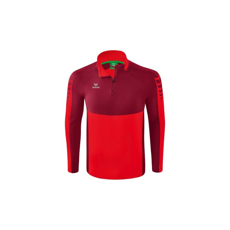 Erima Sport-Langarmshirt Six Wings Trainingstop (100% Polyester, Stehkragen, 1/2 Zip) rot/bordeaux Jungen