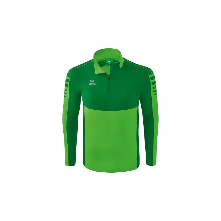 Erima Sport-Langarmshirt Six Wings Trainingstop (100% Polyester, Stehkragen, 1/2 Zip) grün/smaragd Herren