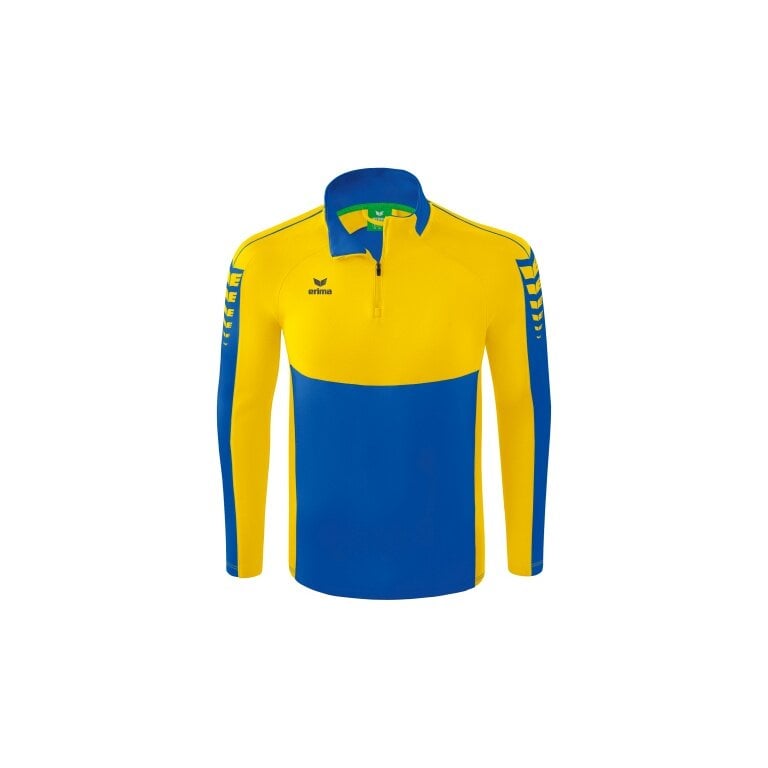 Erima Sport-Langarmshirt Six Wings Trainingstop (100% Polyester, Stehkragen, 1/2 Zip) navyblau/gelb Jungen