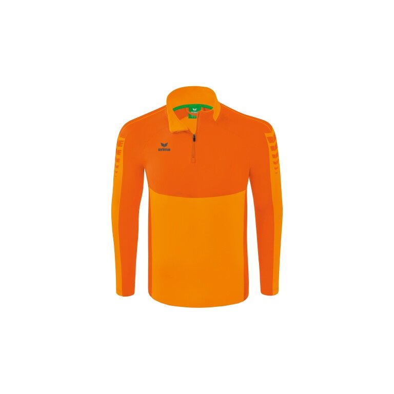 Erima Sport-Langarmshirt Six Wings Trainingstop (100% Polyester, Stehkragen, 1/2 Zip) orange Herren