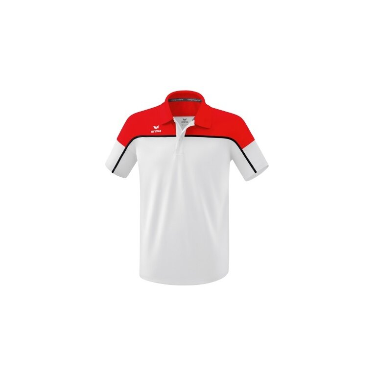 Erima Sport-Polo Change (100% rec. Polyester, schnelltrocknend Funktionsmaterial) weiss/rot Herren