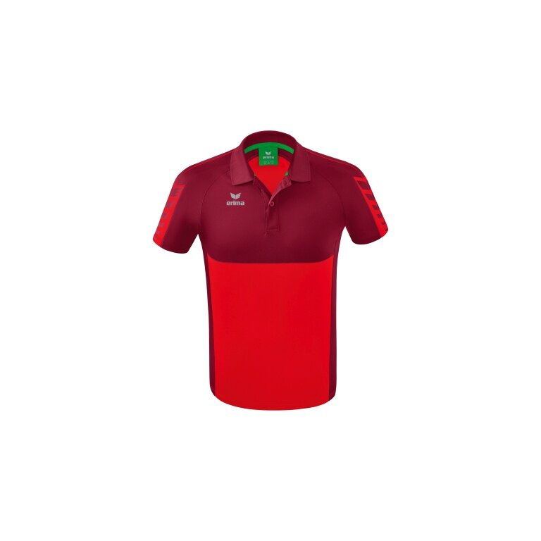 Erima Sport-Polo Six Wings (100% Polyester, schnelltrocknend, angenehmes Tragegefühl) rot/bordeaux Herren