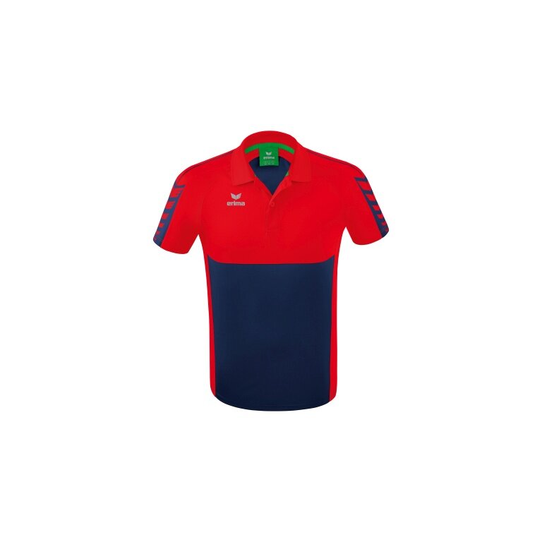 Erima Sport-Polo Six Wings (100% Polyester, schnelltrocknend, angenehmes Tragegefühl) navyblau/rot Herren