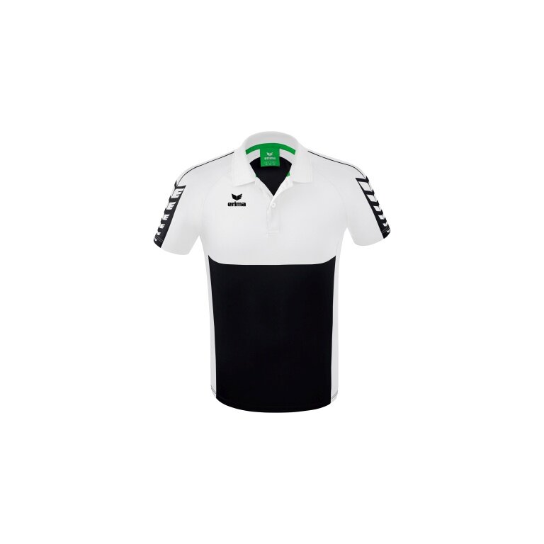 Erima Sport-Polo Six Wings (100% Polyester, schnelltrocknend, angenehmes Tragegefühl) schwarz/weiss Herren