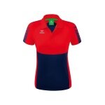 Erima Sport-Polo Six Wings (100% Polyester, taillierter Schnitt, schnelltrocknend) navyblau/rot Damen