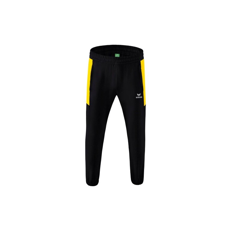 Erima Präsentationshose Team lang (100% Polyester, leicht, moderner schmaler Schnitt) schwarz/gelb Herren