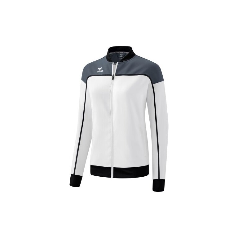 Erima Präsentationsjacke Change (100% rec. Polyester, elastisches Funktionsmaterial) weiss/grau/schwarz Damen