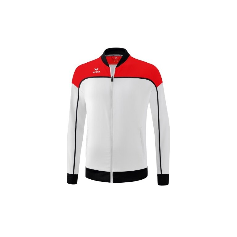 Erima Präsentationsjacke Change (100% rec. Polyester, elastisches Funktionsmaterial) weiss/rot/schwarz Jungen