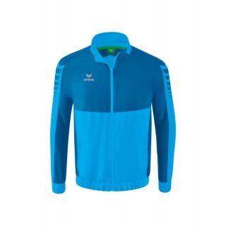 Erima Präsentationsjacke Six Wings (100% Polyester, Stehkragen, ohne Innenfutter) curacaoblau Jungen