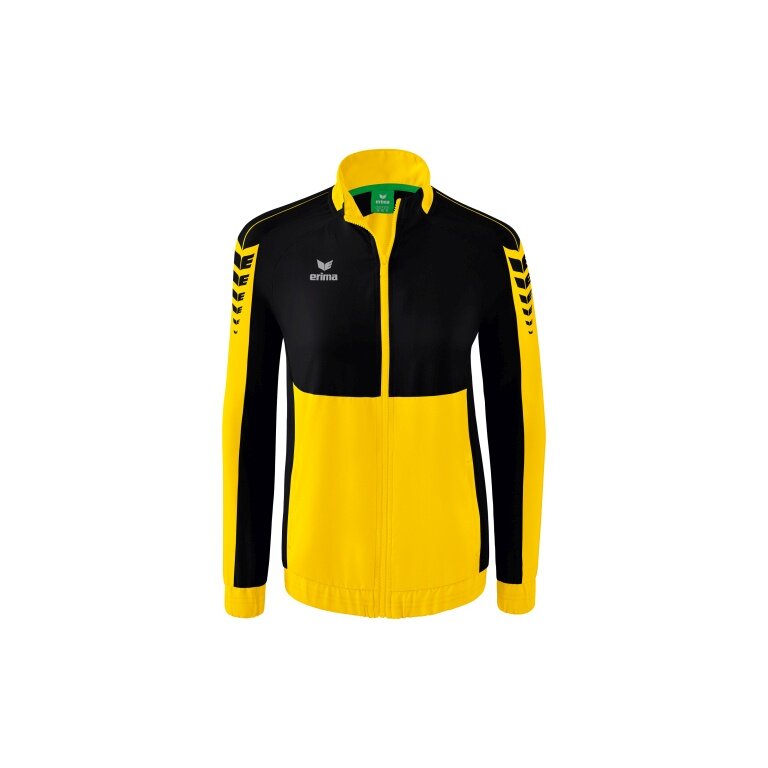 Erima Präsentationsjacke Six Wings (100% Polyester, Stehkragen, taillierter Schnitt) gelb/schwarz Damen