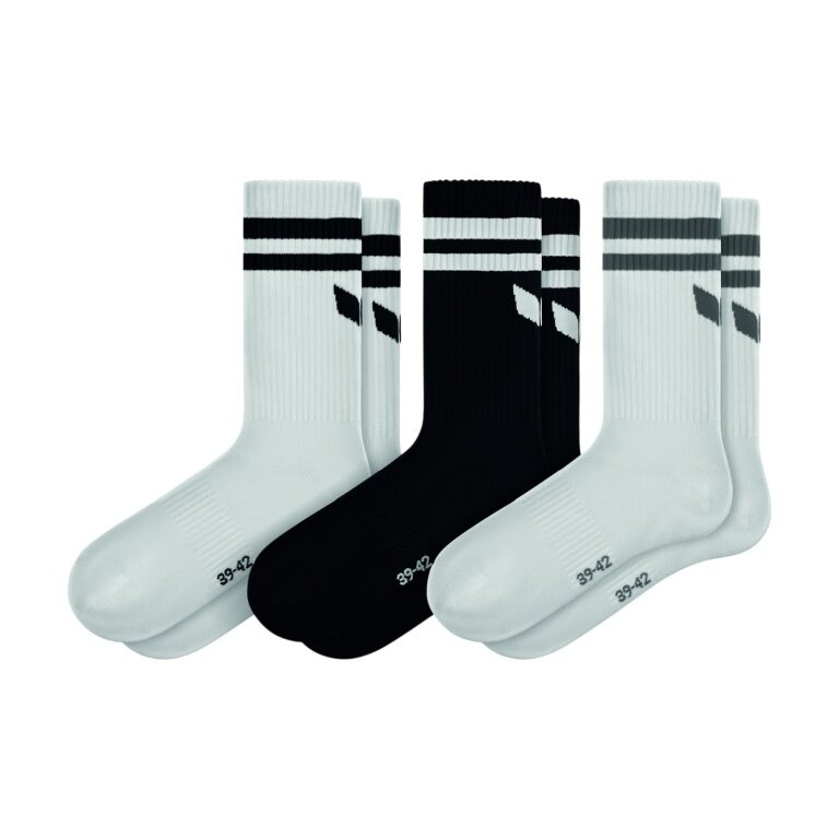 Erima Sportsocken 3 Wings (Baumwolle) sortiert grau/schwarz/weiss - 3 Paar