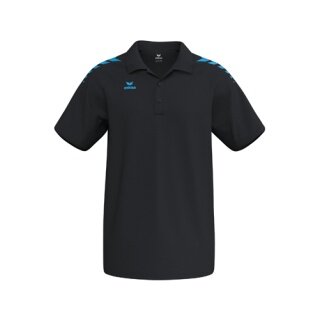 Erima Sport-Polo CMPT Wings (Baumwolle-Mischung, bequeme Passform) schwarz/curacaoblau Herren