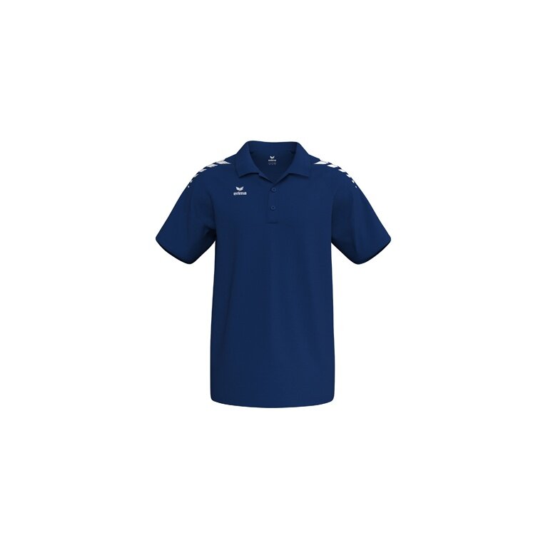 Erima Sport-Polo CMPT Wings (Baumwolle-Mischung, bequeme Passform) navyblau/weiss Herren