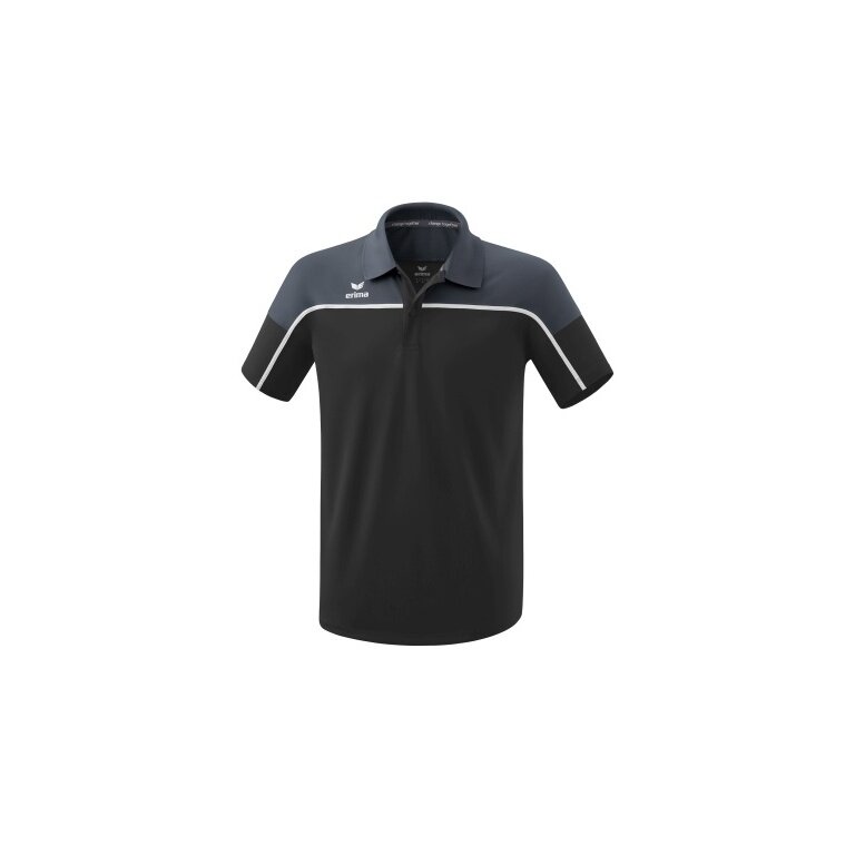 Erima Sport-Polo Change (100% rec. Polyester, schnelltrocknend Funktionsmaterial) schwarz/grau Herren