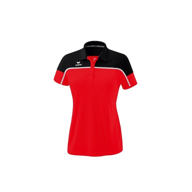 Erima Sport-Polo Change (100% rec. Polyester, schnelltrocknend Funktionsmaterial) rot/schwarz Damen
