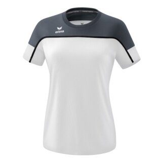 Erima Sport-Shirt Change (100% rec. Polyester, leicht, schnelltrocknend) weiss/dunkelgrau Damen