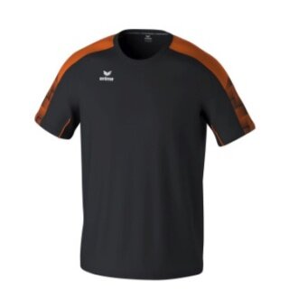 Erima Sport-Tshirt Evo Star (100% rec. Polyester, leicht) schwarz/orange Kinder