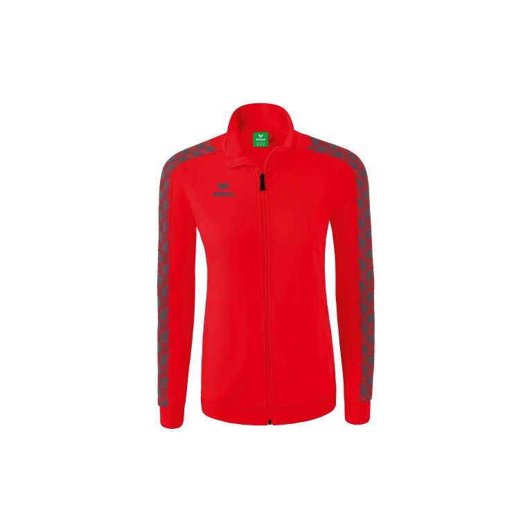 Erima Sportjacke Essential Team Tracktop - bequem, Rippbündchen, Seitentaschen - rot/grau Damen