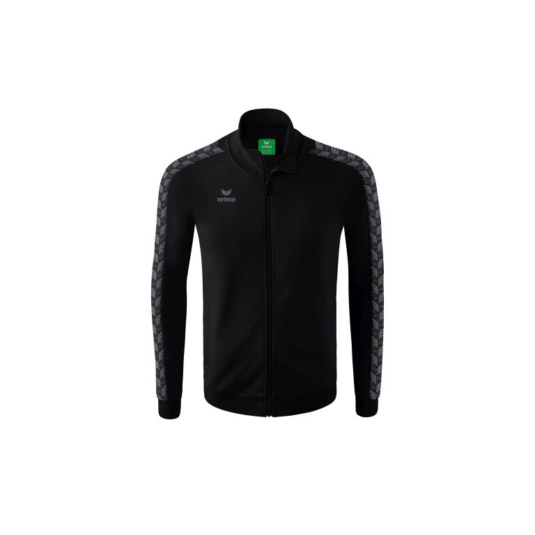 Erima Sportjacke Essential Team Tracktop - bequem, Rippbündchen, Seitentaschen schwarz/grau Jungen