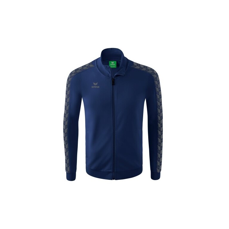 Erima Sportjacke Essential Team Tracktop - bequem, Rippbündchen, Seitentaschen navyblau/grau Jungen