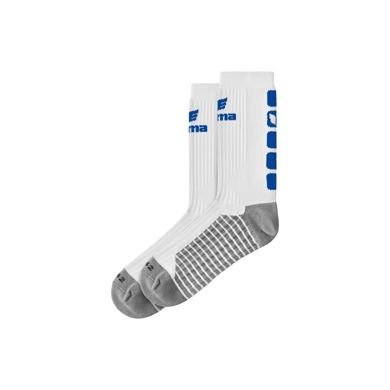 Erima Sportsocke Crew 5-Cubes weiss/royalblau - 1 Paar