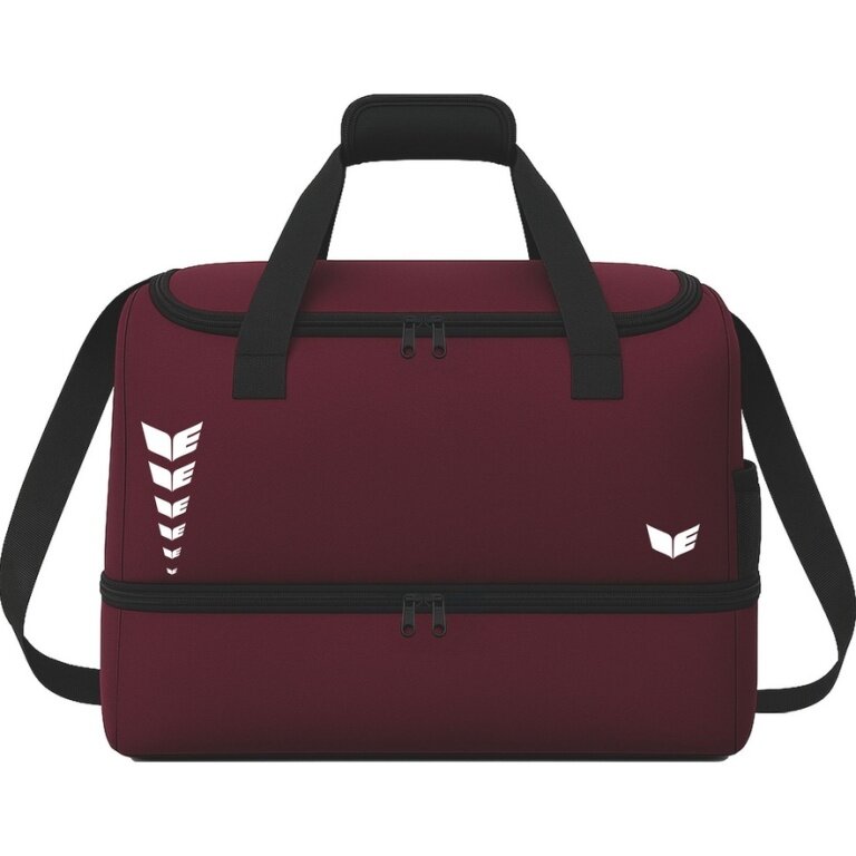Erima Sporttasche Intro mit Bodenfach (Größe S - 33 Liter) bordeauxrot 40x25x33cm