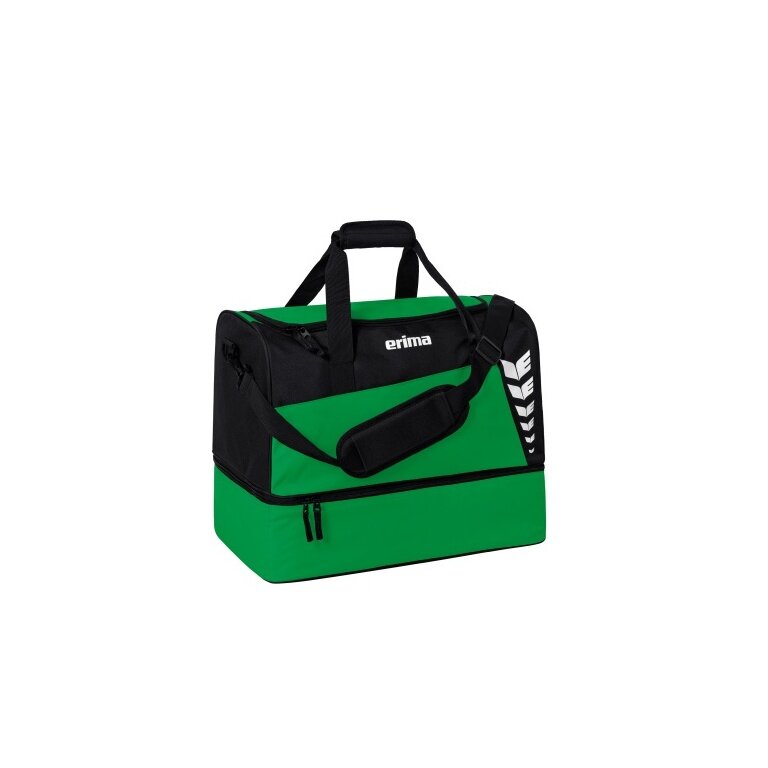 Erima Sporttasche Six Wings mit Bodenfach (Größe L - 94,5 Liter) smaragdgrün/schwarz 60x35x45cm