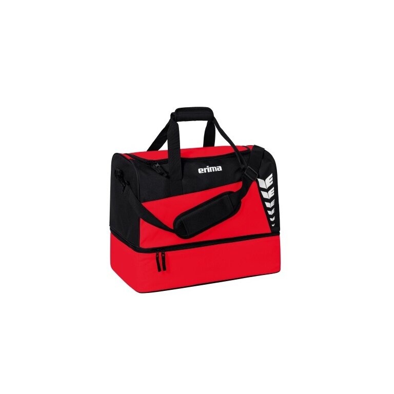 Erima Sporttasche Six Wings mit Bodenfach (Größe M - 60 Liter) rot/schwarz 50x30x40cm