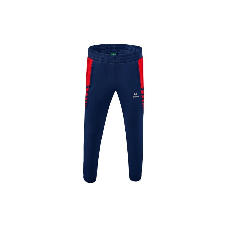 Erima Traingshose Six Wings Worker lang (100% Polyester, sportliche Passform) navyblau/rot Jungen