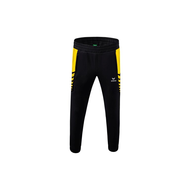Erima Traingshose Six Wings Worker lang (100% Polyester, sportliche Passform) schwarz/gelb Jungen