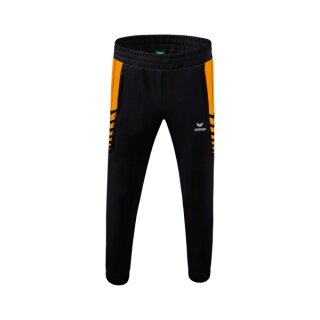 Erima Traingshose Six Wings Worker lang (100% Polyester, sportliche Passform) schwarz/orange Jungen